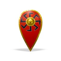 Щит каплевидный средневековый «Солнцеворот» с умбоном