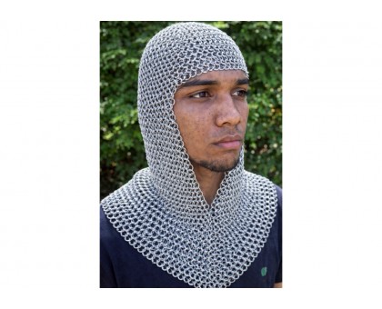 Кольчужный капюшон-койф с пелериной средневековый