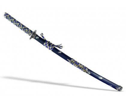 Японский меч катана серебристо-синий