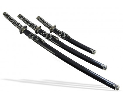 Набор самурайских мечей 3 шт. черные ножны