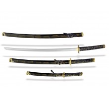 Набор самурайских мечей 3 шт. сине-желтые ножны