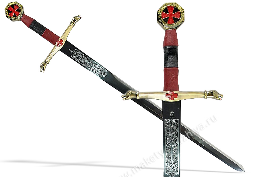 Меч Крестоносца (Squire's Knights Templar Sword) с рукоятью под золото ...