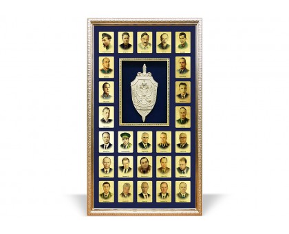 Панно "От ВЧК до ФСБ руководители ведомства" 42x65 см. сусальное золото