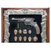 Панно с револьвером Наган с 11 знаками ФСБ большое 44x40