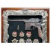 Панно с пистолетом Маузер с 9 наградами СССР большое 44x40