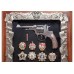 Панно с револьвером Наган с 9 наградами СССР большое 44x40