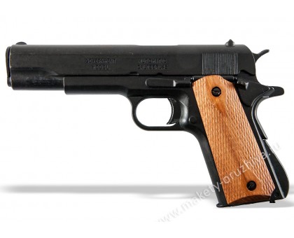 Пистолет Кольт м1911а1 45 калибра (Colt m1911a1) деревянные накладки с насечками