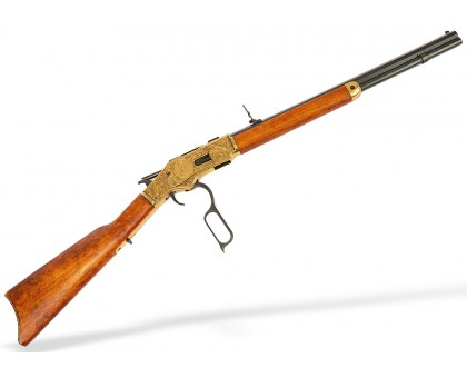 Винтовка Winchester США 1873 г. с 3 патронами латунь с гравировкой