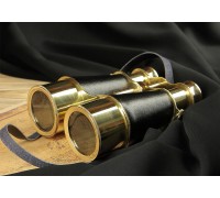 Бинокль декоративный винтажный "Black Admiral" латунь/кожа